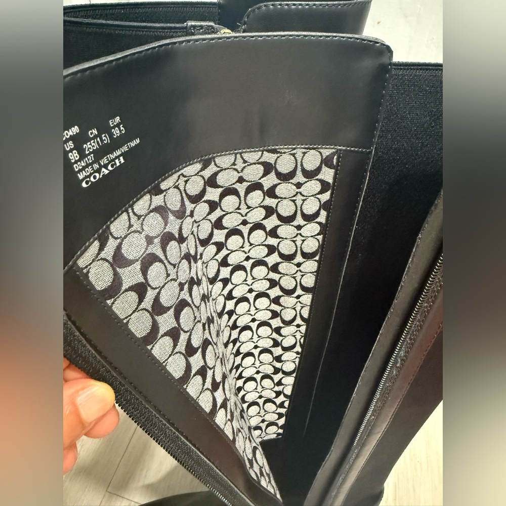 Coach Black and Gray Patterned Interior Boots - Picture 6 of 6